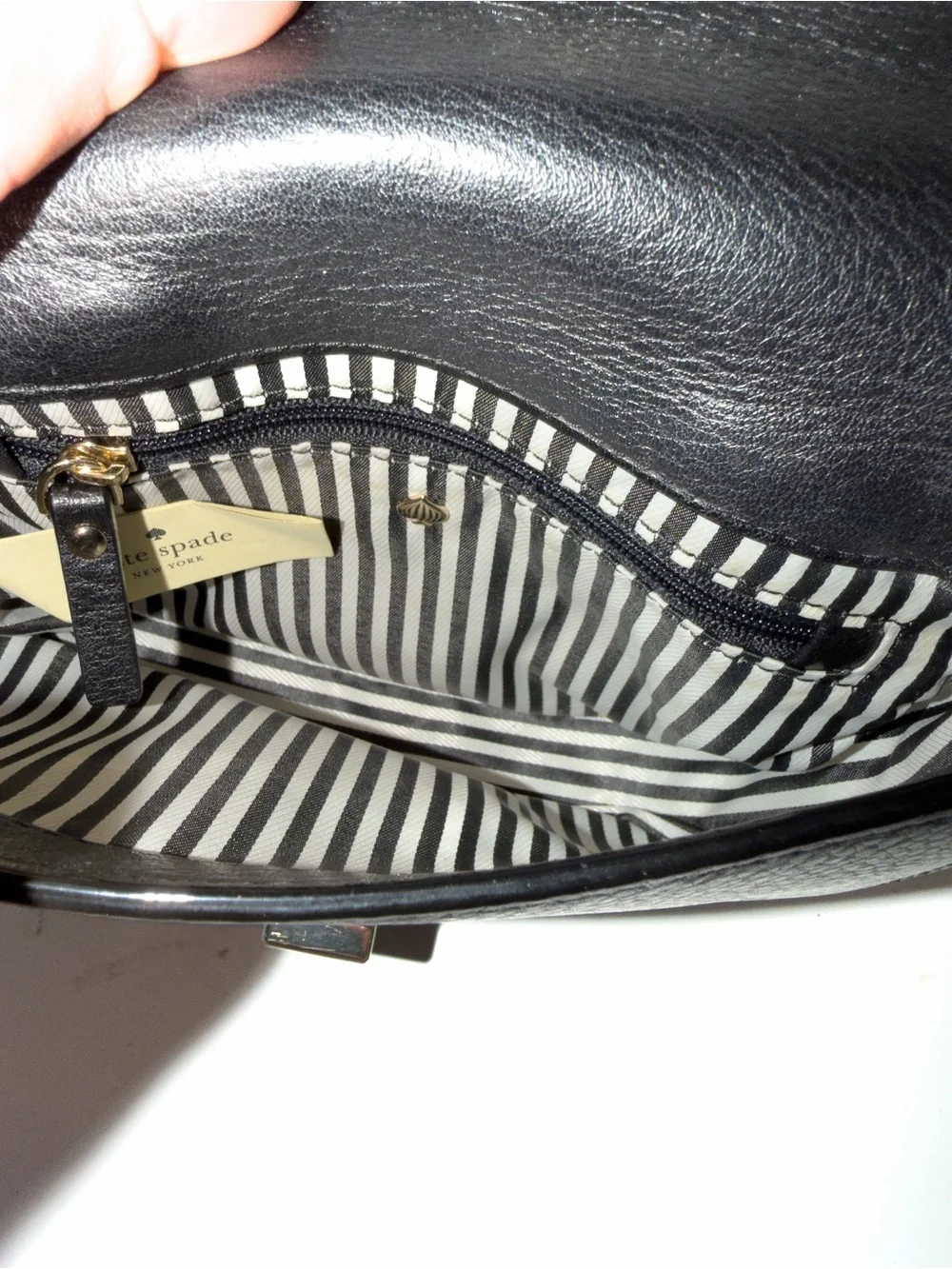 kate spade Black Leather Crossbody Belt Bag with Gold Hardware